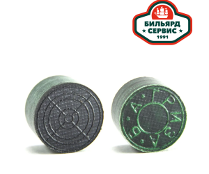 Наклейка для кия многослойная Гриза Зелёная 13 слоев ø13мм H (жёсткая) 1шт.