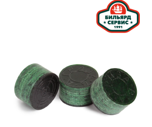 Наклейка для кия многослойная Гриза Зелёная 10 слоев ø13мм H+ (супер жёсткая) 1шт.