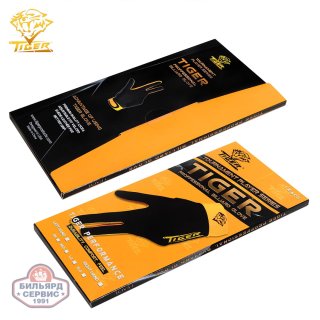 Перчатка Tiger Professional Billiard Glove черная/желтая левая S
