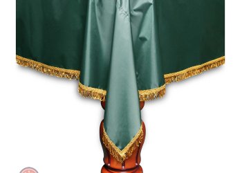 Покрывало Элегант 12фт влагостойкое зелёное/желтая бахрома