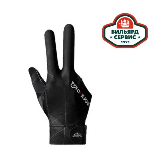 Перчатка для бильярда на правую руку чёрно/серая размер L