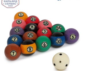 Комплект шаров Aramith Pool Tournament TV BLACK 57,2 мм (комплект)